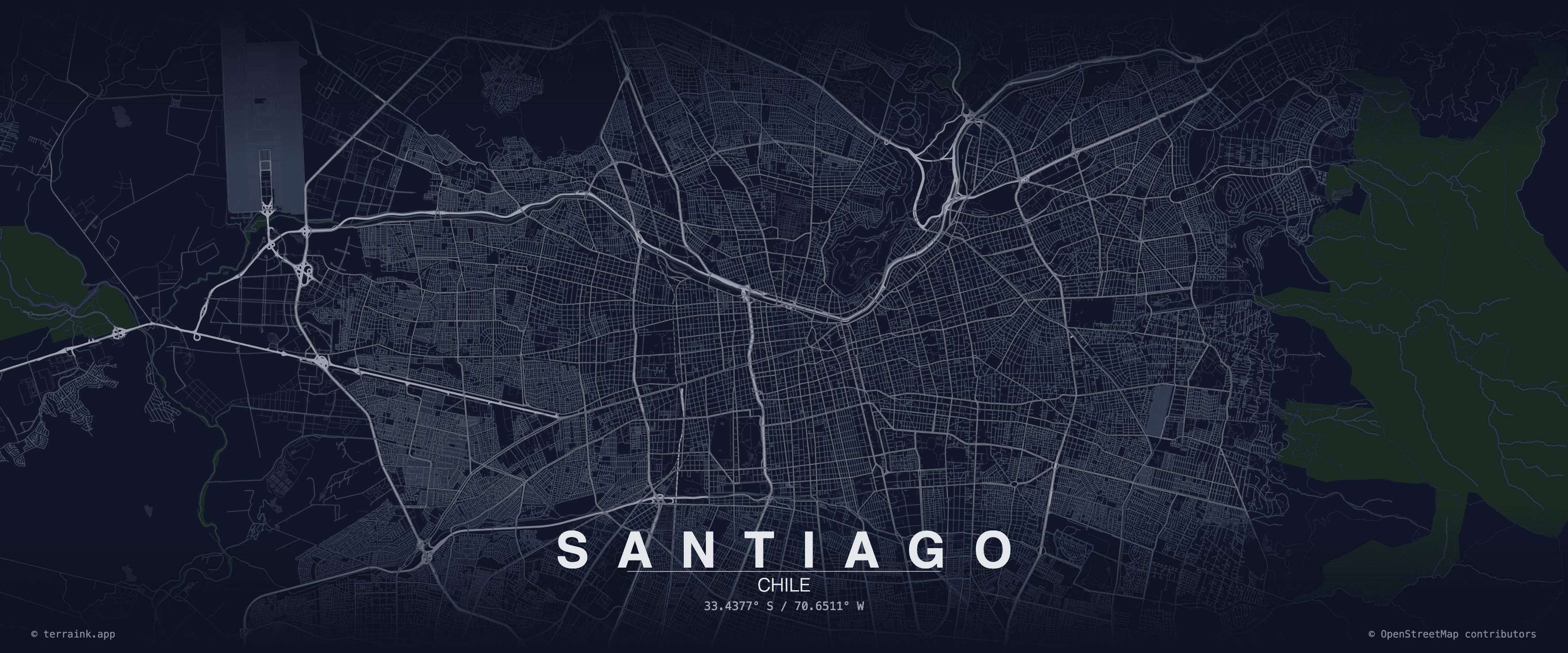 Santiago city map