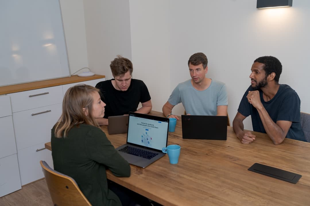 Team discussion around a table