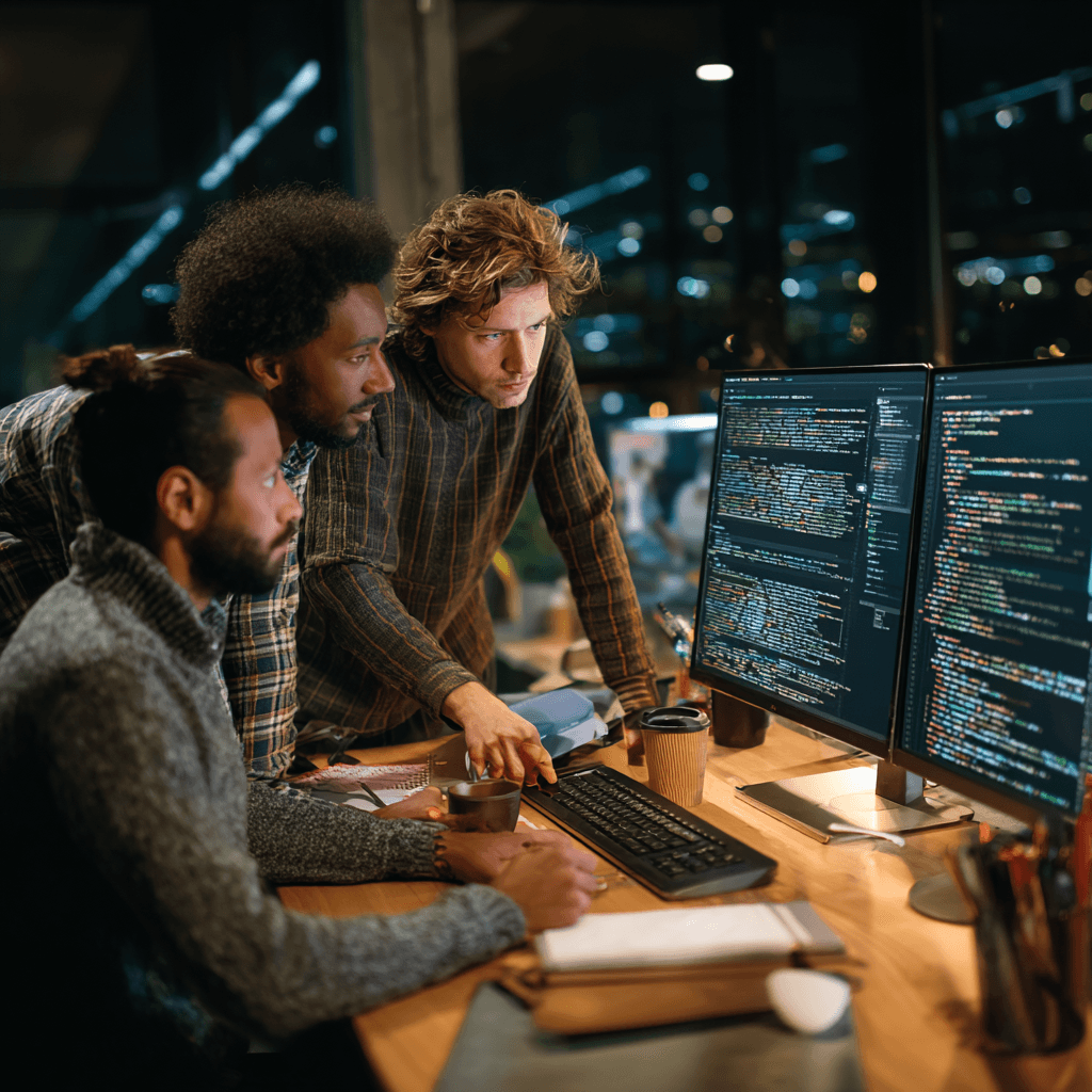 ML engineer at workstation