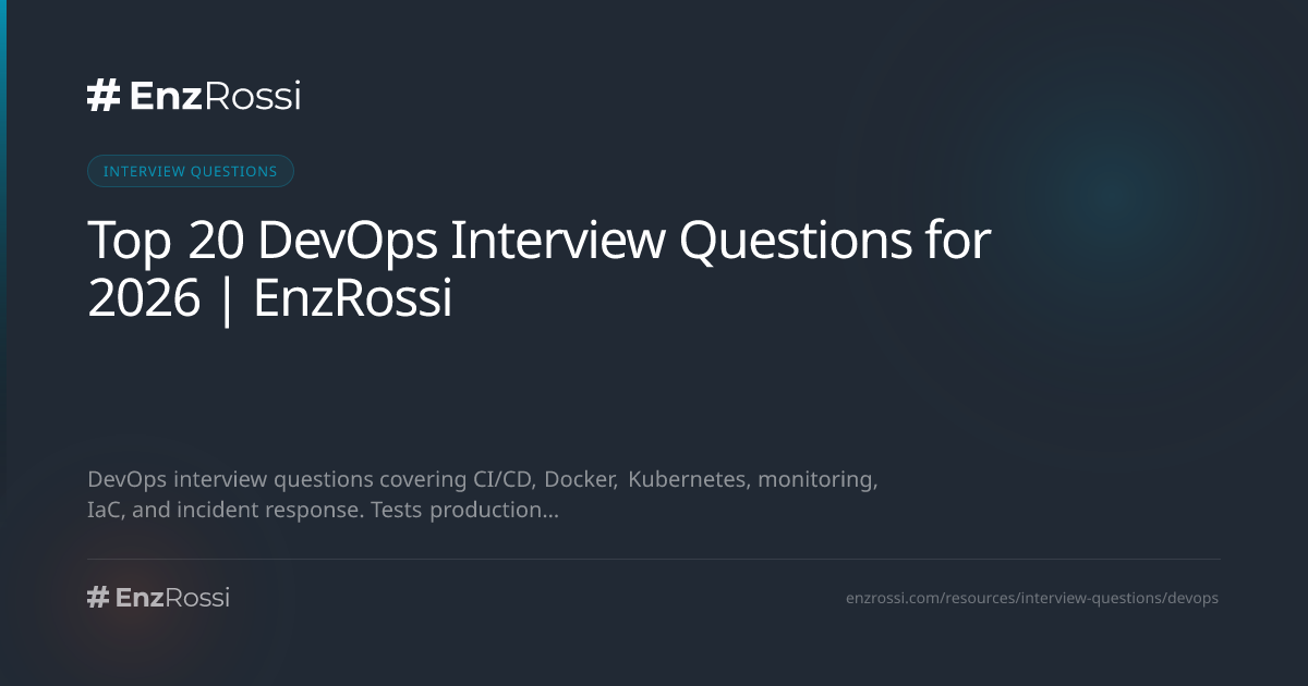 Top 20 DevOps Interview Questions for 2026 | EnzRossi