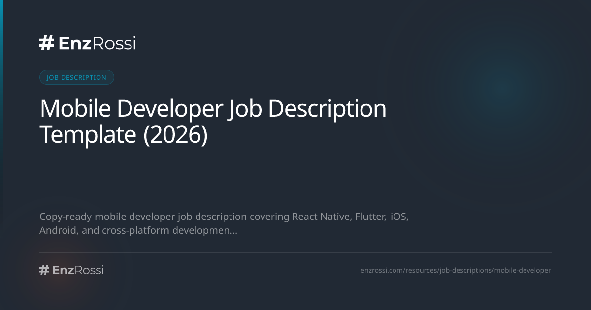 Mobile Developer Job Description Template (2026)